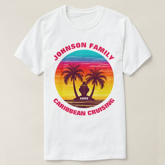Camisetas de familias caribeñas que cruzan el atar (Diseño del anverso)
