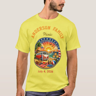 Camisetas de fiesta familiar coloridas
