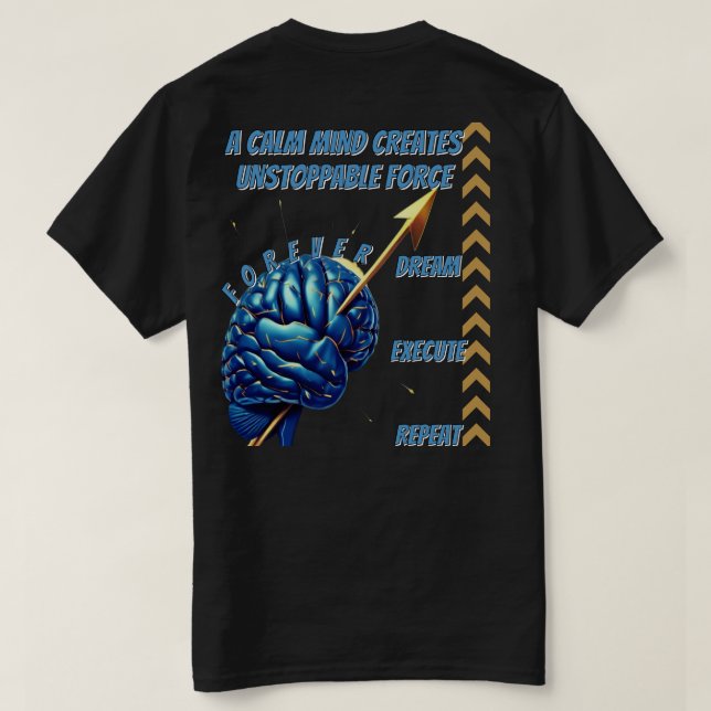 Camisetas de fuerza mental como un guerrero (Reverso del diseño)