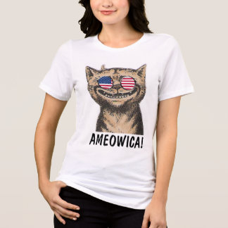 Camisetas de gato del 4 de julio, AMEOWICA!