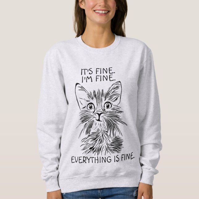 CAMISETAS DE GATO DIVERTIDAS. ESTÁ BIEN, TODO ESTÁ (Anverso)