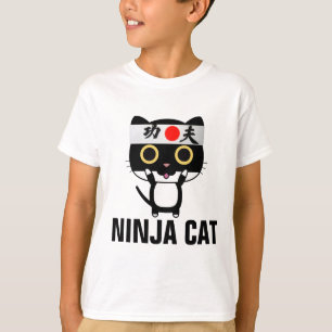 Camisetas de gato divertidas para niños NINJA CAT