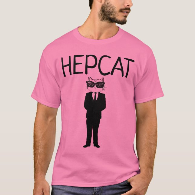 Camisetas de gato masculinas divertidas, HEPCAT (Anverso)