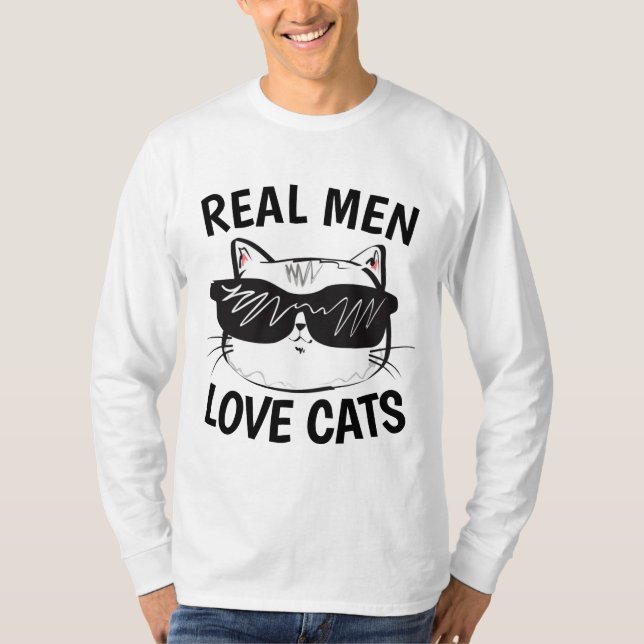 Camisetas de gato para hombres, VERDADEROS HOMBRES (Anverso)