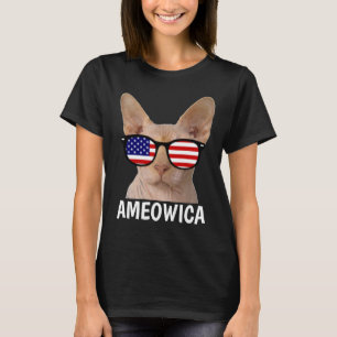 Camisetas de gato patriótico, Sphynx, camiseta AME