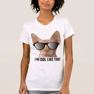 Camisetas de Gato Sphynx Sin Pelo Divertido (GENIA