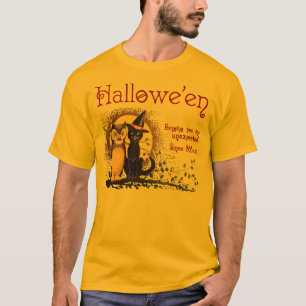 Camisetas de gatos y búhos de Halloween