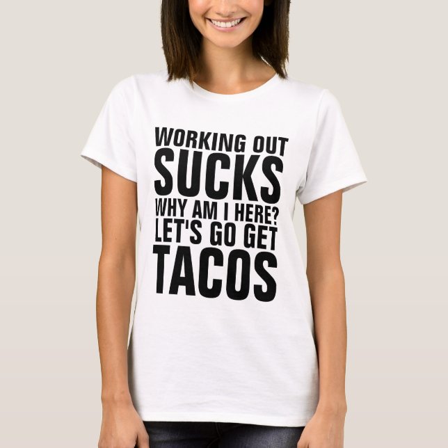 Camisetas de gimnasia divertida, TACOS (Anverso)