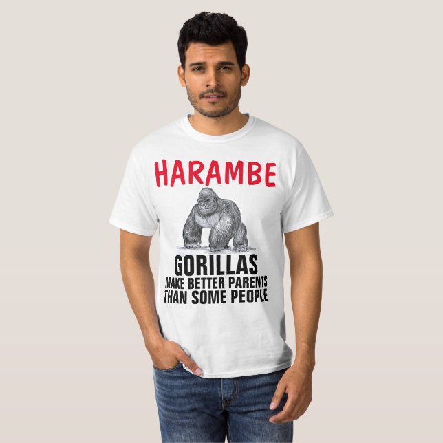 Camisetas de gorila de HARAMBE, MEJOR PADRE (Anverso completo)