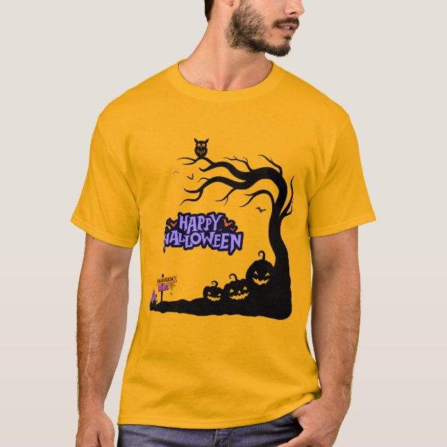Camisetas de Halloween felices y divertidos Camise (Anverso)