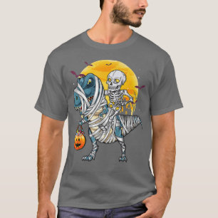 Camisetas de Halloween para Boys Dinosaur Skeleton