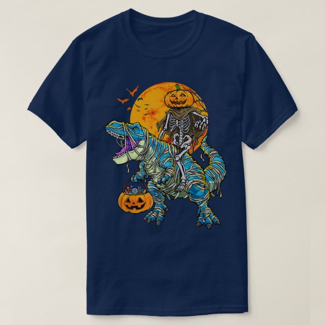 Camisetas de Halloween para Boys Dinosaur Skeleton (Diseño del anverso)