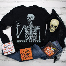 Camisetas De Halloween Para Las Mujeres Nunca Mejo