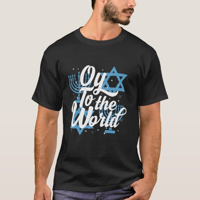 Camisetas De Hanukkah Menorah Oy Al Mundo Han (Anverso)