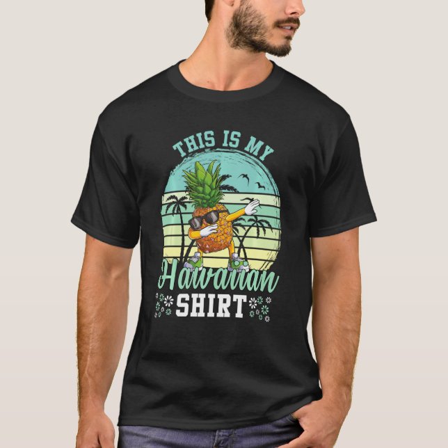 Camisetas de Hawái de piña dorada Tropical Aloha B (Anverso)