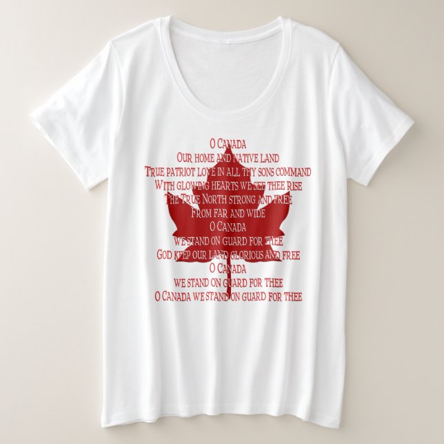 Camisetas de himno de Canadá más camisetas de Cana (Anverso del diseño)