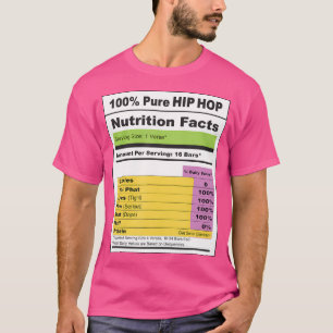 Camisetas de Hip Hop  Datos Nutricionales de Hip H