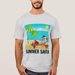 Camisetas DE HOMBRES DE SANTA CLAUS EN LA PLAYA DE