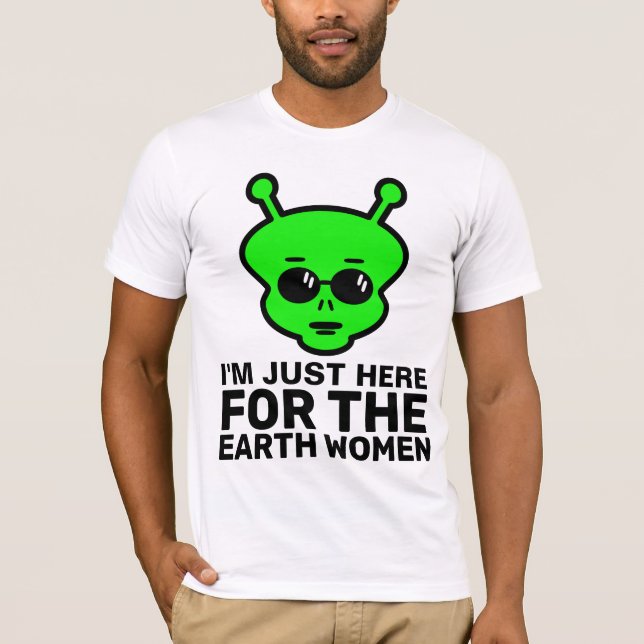 CAMISETAS DE HOMBRES DIVERTIDOS, ALIEN (Anverso)