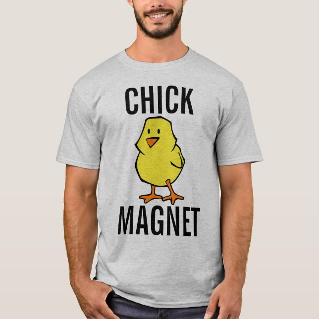 CAMISETAS DE HOMBRES DIVERTIDOS, MAGNETA DE PELO (Anverso)