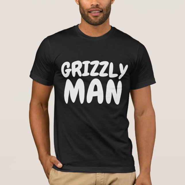 CAMISETAS DE HOMBRES GRIZADAMENTE (OSO) (Anverso)