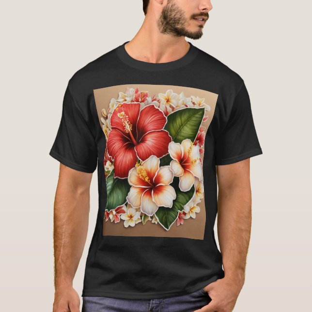 Camisetas de impresión floral elegantes (Anverso)