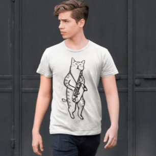 Camisetas de jazz saxofónicas, hombres y mujeres