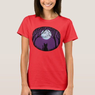 Camisetas de Jersey de la dama de gato con camiset