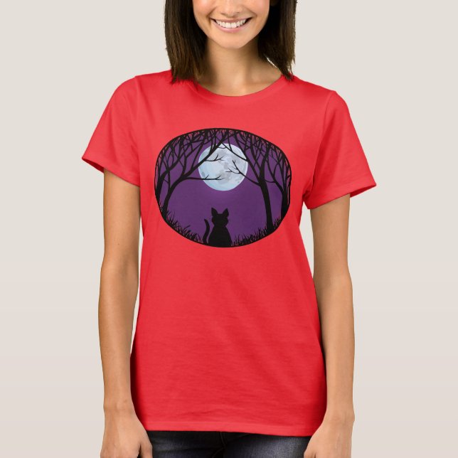 Camisetas de Jersey de la dama de gato con camiset (Anverso)
