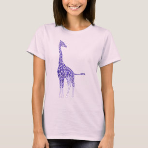 Camisetas de jirafa con manchas púrpura y lavanda