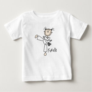 Camisetas de karate de chica de figuras de palitos