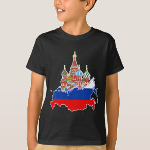 Camisetas de la bandera rusa niños fanático de fút