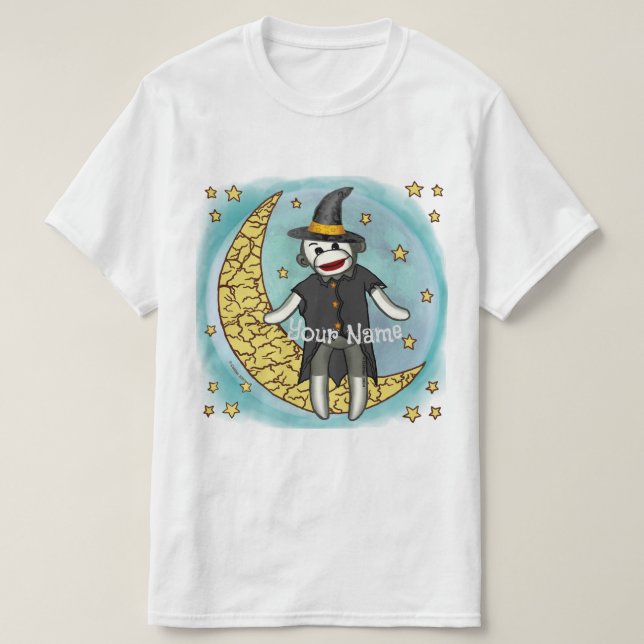 Camisetas de la bruja de los monos Sock (Diseño del anverso)