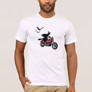 Camisetas de la bruja del montar a caballo de la