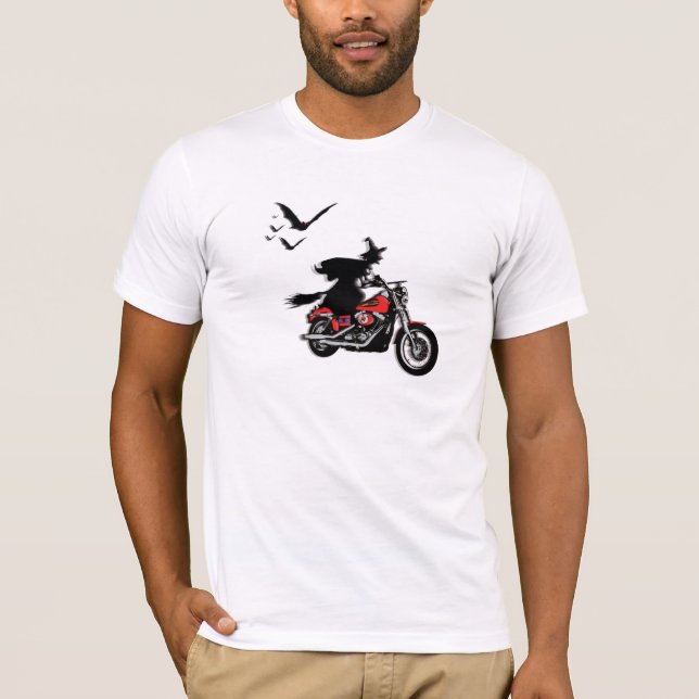 Camisetas de la bruja del montar a caballo de la (Anverso)