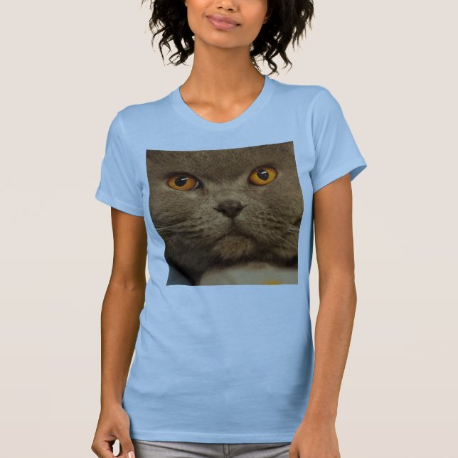 Camisetas de la cara del gato grande (Anverso)