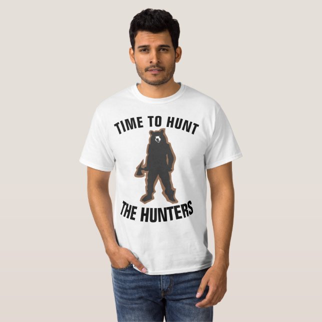 Camisetas de la CAZA, HORA DE CAZAR, Anti-Hunting (Anverso completo)