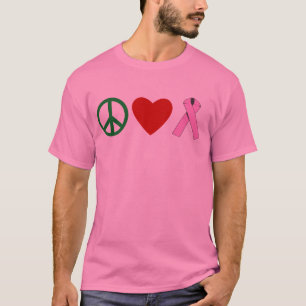 Camisetas de la cinta del rosa del amor de la paz,