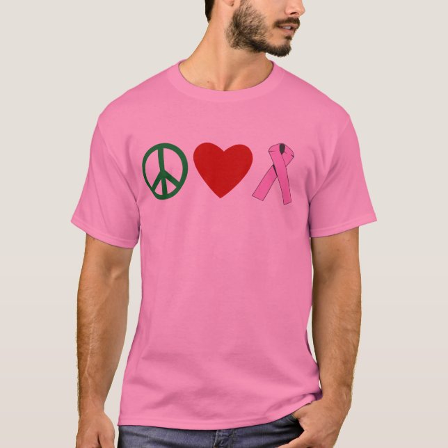 Camisetas de la cinta del rosa del amor de la paz, (Anverso)