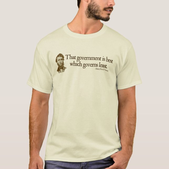 Camisetas de la cita del gobierno de Thoreau (Anverso)