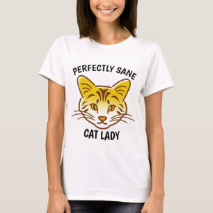 CAMISETAS DE LA DAMA DE LA GATO PERFECTAMENTE SANA
