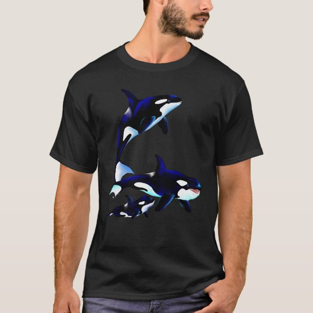 Camisetas de la familia de la orca (Anverso)