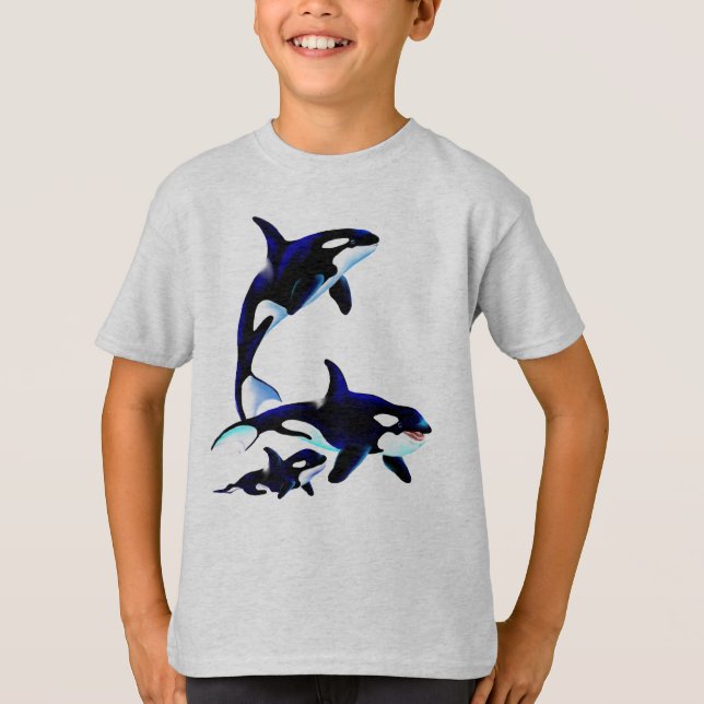 Camisetas de la familia de la orca (Anverso)