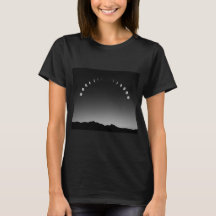 Camisetas de la fase lunar, monocromo paisajístico