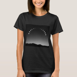 Camisetas de la fase lunar, monocromo paisajístico
