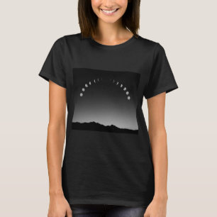 Camisetas de la fase lunar, monocromo paisajístico