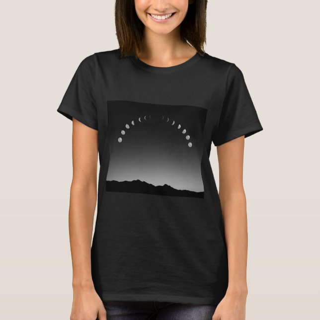 Camisetas de la fase lunar, monocromo paisajístico (Anverso)