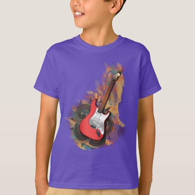 Camisetas de la guitarra por adolescencias (Anverso)