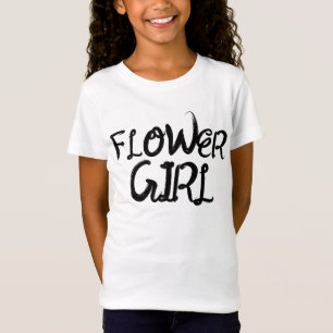 CAMISETAS DE LA LETRA DE BRUSH DE LA CHICA DE FLOR