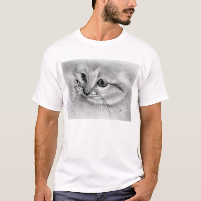 Camisetas de la mariposa del gatito para los (Anverso)